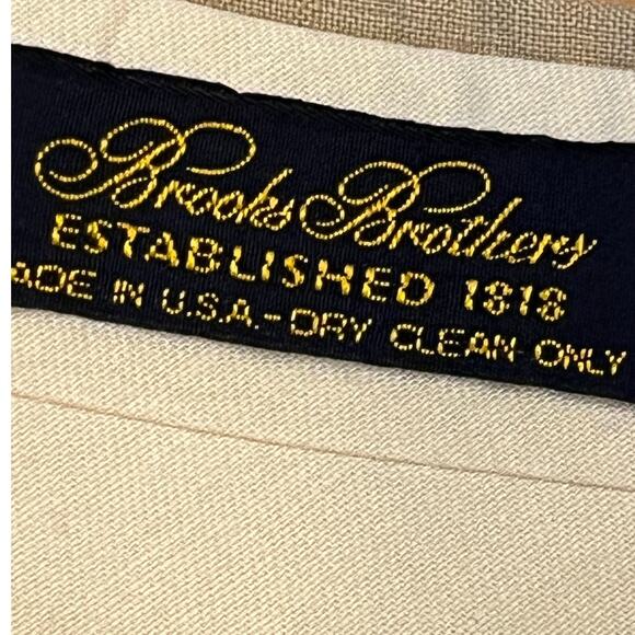 Brooks Brothers Men's 36x31 Tan 100% Linen Pleated Front Cuffed Hem Pants Summer - Picture 3 of 8